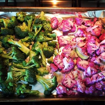 roasted broccoli, roasted cauliflower, eat healthy, healthy snack, recipes